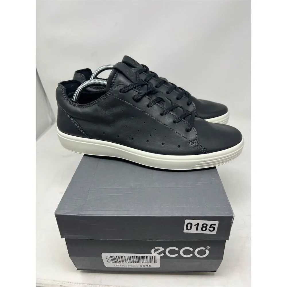 ECCO Men's Soft 7 Cloud Black Leather Sneakers Size 10 Casua - Picture 6 of 12